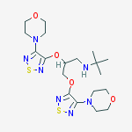 Structure of N-[2,3-bis[(4-morpholin-4-yl-1,2,5-thiadiazol-3-yl)oxy]propyl]-2-methylpropan-2-amine