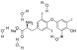 Structure of Sodium levothyroxine pentahydrate