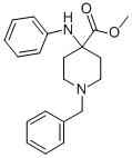 Structure of methyl 1-benzyl-4-(phenylamino)piperidine-4-carboxylate