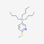 Structure of 2-(methylsulfanyl)-5-(tributylstannanyl)pyridine