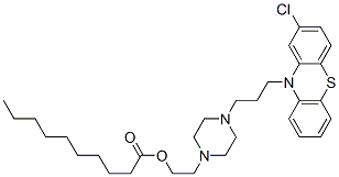 Structure of 2-[4-[3-(2-chloro-10H-phenothiazin-10-yl)propyl]-1-piperazinyl]ethyl decanoate