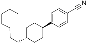 Structure of trans-4-(4-Heptylcyclohexyl)benzonitrile