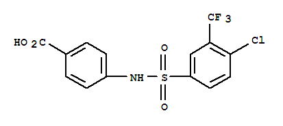 Structure of Benzoicacid, 4-[[[4-chloro-3-(trifluoromethyl)phenyl]sulfonyl]amino]-