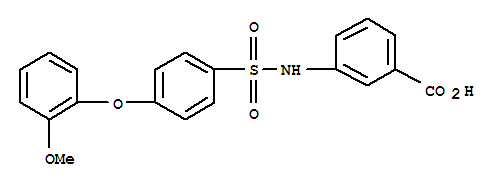 Structure of Benzoicacid, 3-[[[4-(2-methoxyphenoxy)phenyl]sulfonyl]amino]-