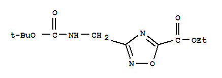 Structure of 1,2,4-Oxadiazole-5-carboxylicacid, 3-[[[(1,1-dimethylethoxy)carbonyl]amino]methyl]-, ethyl ester