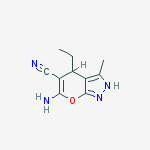 PYRANO[2,3-C]PYRAZOLE-5-CARBONITRILE,6-AMINO-4-ETHYL-1,4-DIHYDRO-3-METHYL-结构式