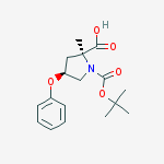 Structure of (2S,4R)-1-tert-butyl 2-methyl 4-phenoxypyrrolidine-1,2-dicarboxylate