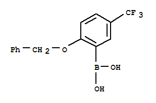 Structure of 2-(BENZYLOXY)-5-(TRIFLUOROMETHYL)PHENYLBORONIC ACID