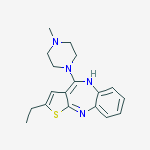 2-ethyl-4-(4-methylpiperazin-1-yl)-5H-thieno[3,2-c][1,5]benzodiazepine结构式