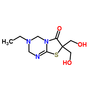 Structure of 3-ethyl-7,7-bis(hydroxymethyl)-3,4-dihydro-2H-[1,3]thiazolo[3,2-a][1,3,5]triazin-6(7H)-one