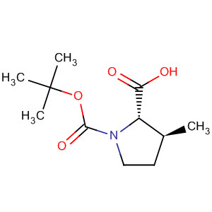 Structure of 1,2-Pyrrolidinedicarboxylic acid, 3-methyl-, 1-(1,1-dimethylethyl) ester,(2S,3S)-