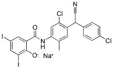 Structure of CLOSANTEL SODIUM