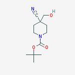 Structure of tert-butyl 4-cyano-4-(hydroxymethyl)piperidine-1-carboxylate