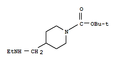 4-[(Ethylamino)methyl]piperidine-1-carboxylic acid tert-butyl ester结构式