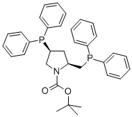 Structure of (2S,4S)-(-)-N-BOC-4-Diphenylphosphino-2-diphenylphosphinomethyl-pyrrolidine
