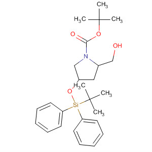 Structure of 1-Pyrrolidinecarboxylic acid,4-[[(1,1-dimethylethyl)diphenylsilyl]oxy]-2-(hydroxymethyl)-,1,1-dimethylethyl ester, (2S,4R)-