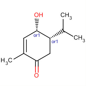 Structure of 2-Cyclohexen-1-one, 4-hydroxy-2-methyl-5-(1-methylethyl)-, (4R,5S)-rel-