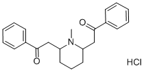顺式-2,2'-(1-甲基哌啶-2,6-二基)二[1-苯基乙烷-1-酮]盐酸盐结构式