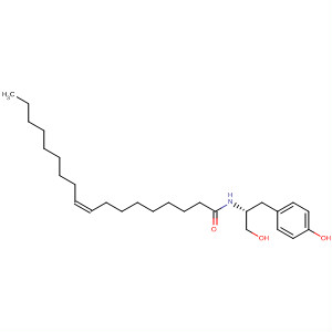 9-Octadecenamide,N-[(1R)-2-hydroxy-1-[(4-hydroxyphenyl)methyl]ethyl]-, (9Z)-结构式