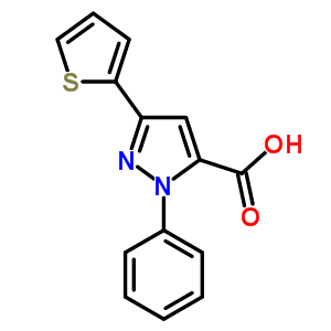 Structure of 2-phenyl-5-thiophen-2-ylpyrazole-3-carboxylic acid