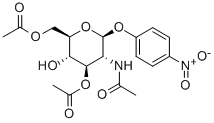 4-硝基苯基 2-(乙酰氨基)-2-脱氧-BETA-D-吡喃葡萄糖苷 3,6-二乙酸酯结构式