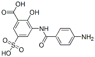 3-[(4-aminobenzoyl)amino]-5-sulphosalicylic acid结构式