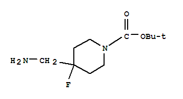 Structure of 1-Piperidinecarboxylicacid, 4-(aminomethyl)-4-fluoro-, 1,1-dimethylethyl ester