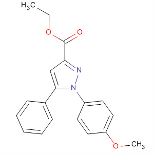 Structure of 1H-Pyrazole-3-carboxylic acid, 1-(4-methoxyphenyl)-5-phenyl-, ethylester
