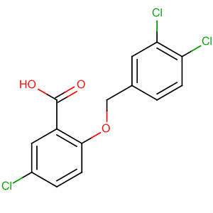 Structure of Benzoic acid, 5-chloro-2-[(3,4-dichlorophenyl)methoxy]-