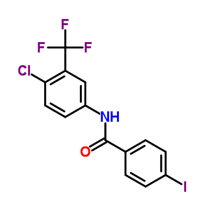 Structure of N-[4-chloro-3-(trifluoromethyl)phenyl]-4-iodobenzamide