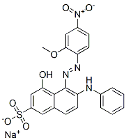 Structure of sodium 4-hydroxy-5-[(2-methoxy-4-nitrophenyl)azo]-6-(phenylamino)naphthalene-2-sulphonate