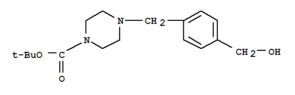 4-[4-(羟基甲基)苄基]四氢-1(2H)-吡嗪羧酸叔丁酯结构式