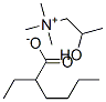 Structure of (2-hydroxypropyl)trimethylammonium 2-ethylhexanoate