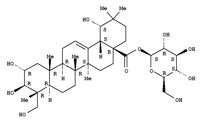 Structure of 2α,3β,19α,23-Tetrahydroxyolean-12-en-28-oic acid β-D-glucopyranosyl ester