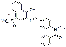 Structure of sodium 3-[[4-(benzoylethylamino)-2-methylphenyl]azo]-4-hydroxynaphthalene-1-sulphonate