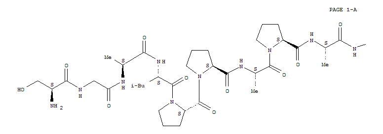 Structure of H-SER-GLY-ALA-LEU-PRO-PRO-ALA-PRO-ALA-ALA-PRO-ARG-PRO-ALA-LEU-ARG-ALA-GLN-ARG-ALA-GLY-PRO-ALA-GLY-PRO-GLY-ALA-LYS-NH2