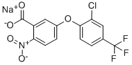 Structure of 5-(2-Chloro-4-(trifluoro-methyl)phenoxy)-2-nitro-benzoic acid sodium salt