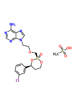 Structure of 9-[2-[(2R,4S)-4-(3-Chlorophenyl)-2-oxido-1,3,2-dioxaphosphinan-2-ylmethoxy]ethyl]adenine mesylate