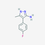 Structure of 1H-Pyrazol-3-amine, 4-(4-fluorophenyl)-5-methyl-