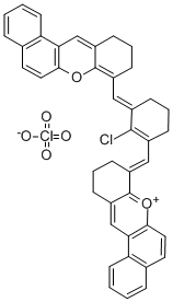 8-[(2-CHLORO-3-[(10,11-DIHYDRO-9H-BENZO[A]XANTHEN-8-YLMETHYLENE)-1-CYCLOHEXEN-1-YL]-METHYLENE])-8,9,10,11-TETRAHYDRO-BENZO[A]XANTHENYLIUM PERCHLORATE结构式