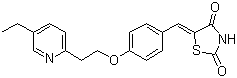 Structure of 5-(4-(2-(5-Ethylpyridin-2-yl)ethoxy)benzylidene)thiazolidine-2,4-dione