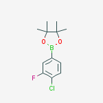 Structure of 2-(4-chloro-3-fluoro-phenyl)-4,4,5,5-tetramethyl-[1,3,2]dioxaborolane