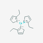 Structure of Tris(ethylcyclopentadienyl)cerium,99+%