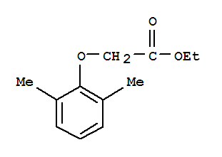 Structure of acetic acid, 2-(2,6-dimethylphenoxy)-, ethyl ester