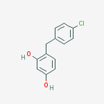 4-[(4-chlorophenyl)methyl]benzene-1,3-diol结构式