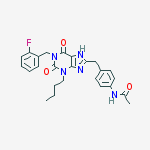 Structure of ACETAMIDE, N-[4-[[3-BUTYL-1-[(2-FLUOROPHENYL)METHYL]-2,3,6,9-TETRAHYDRO-2,6-DIOXO-1H-PURIN-8-YL]METHYL]PHENYL]-