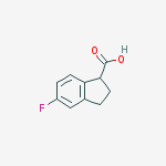 (1S)-2,3-DIHYDRO-5-FLUORO-1H-INDENE-1-CARBOXYLIC ACID结构式