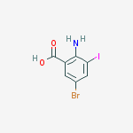 2-amino-5-bromo-3-iodo-benzoic acid结构式