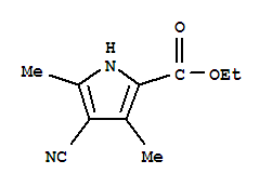 1H-Pyrrole-2-carboxylic acid, 4-cyano-3,5-dimethyl-, ethyl ester结构式