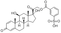 Structure of prednisolone 21-(3-sodium-sulphobenzoate)